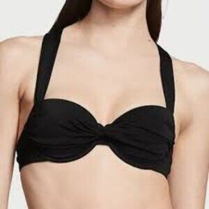 Victoria's Secret Twist Balconette Bikini Top Black 32DDD